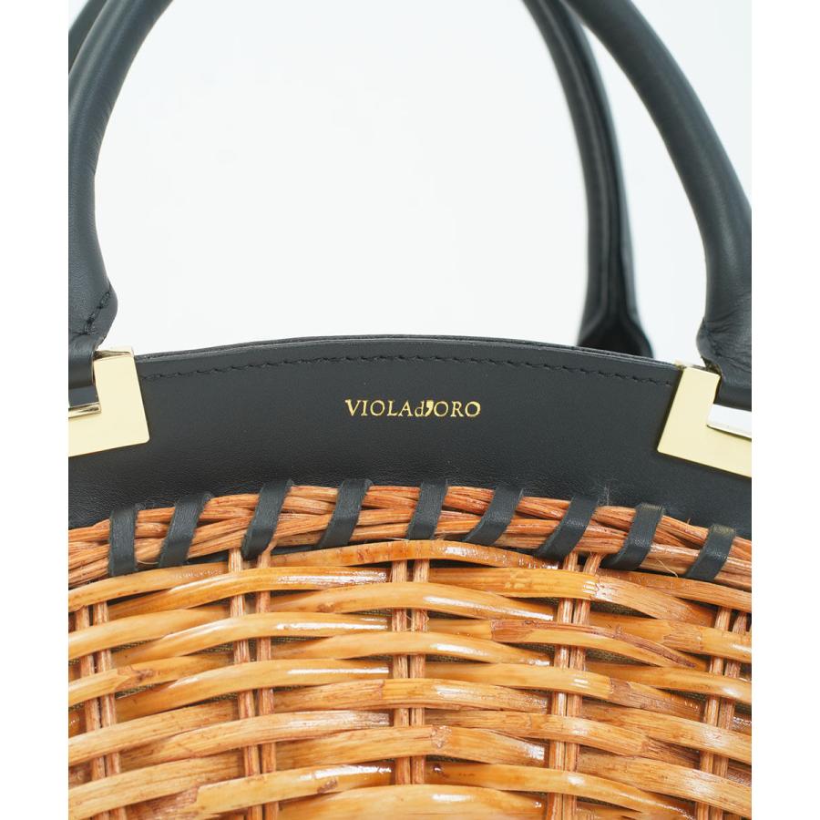 VIOLAd'ORO（ヴィオラドーロ） スプリットラタン×レザー トートバッグ