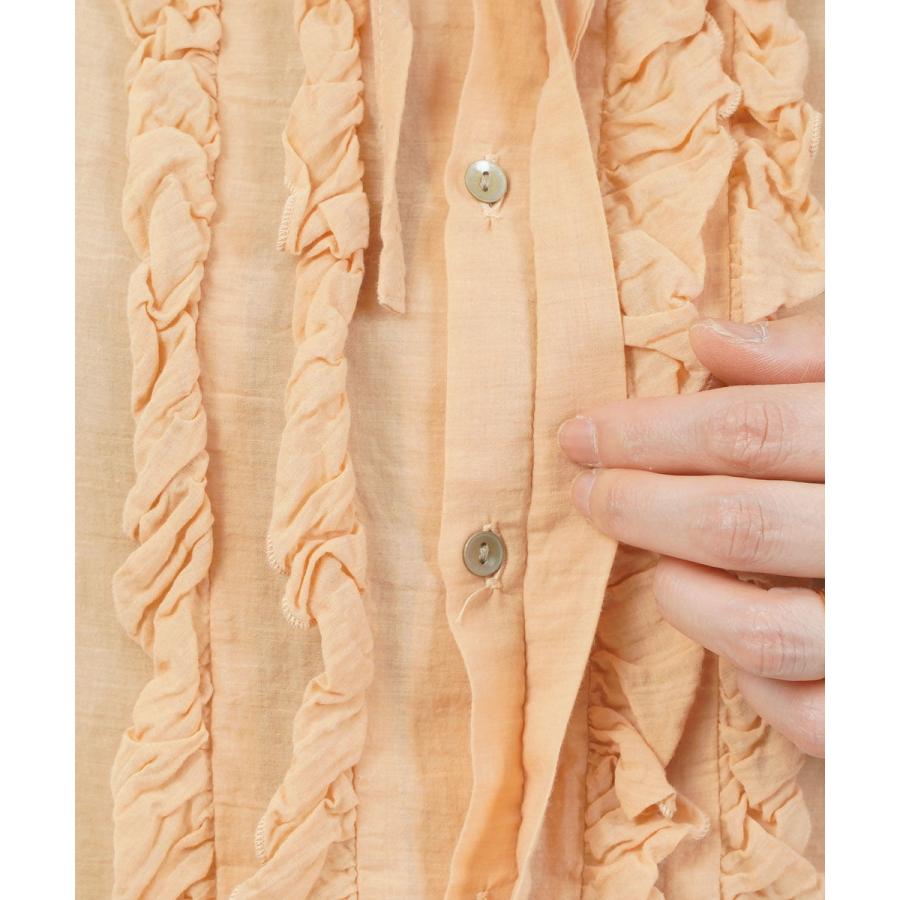 Veritecoeur コットンシルクフリルブラウス Veritecoeur (ヴェリテクール) コットンシルク フリルブラウス