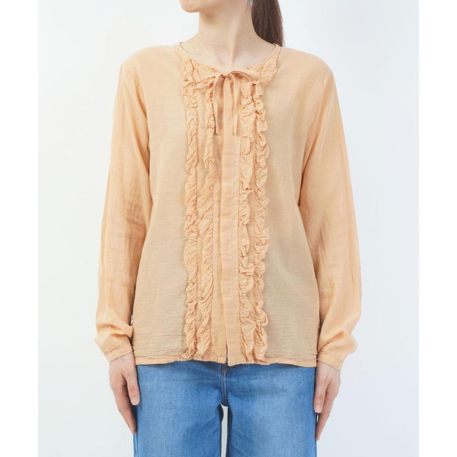 Veritecoeur コットンシルクフリルブラウス Veritecoeur (ヴェリテクール) コットンシルク フリルブラウス