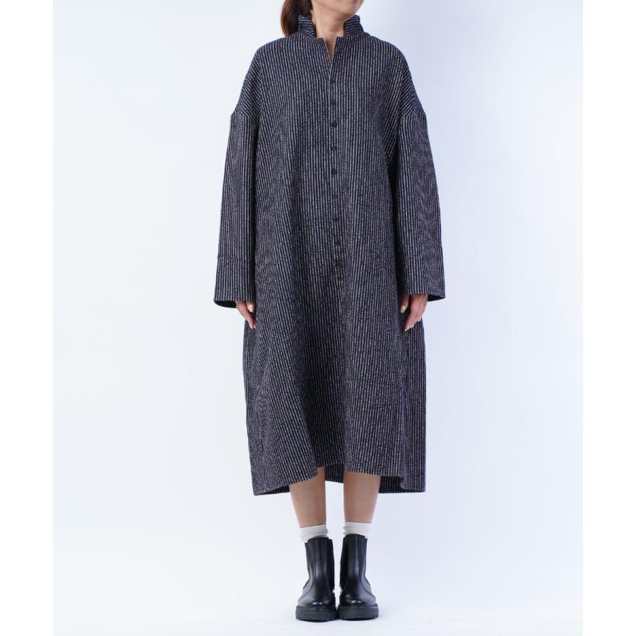 美品　ヴェリテクール　テーラードカラーワンピース　ロングワンピース　グレー Veritecoeur ヴェリテクール テーラードカラーワンピース