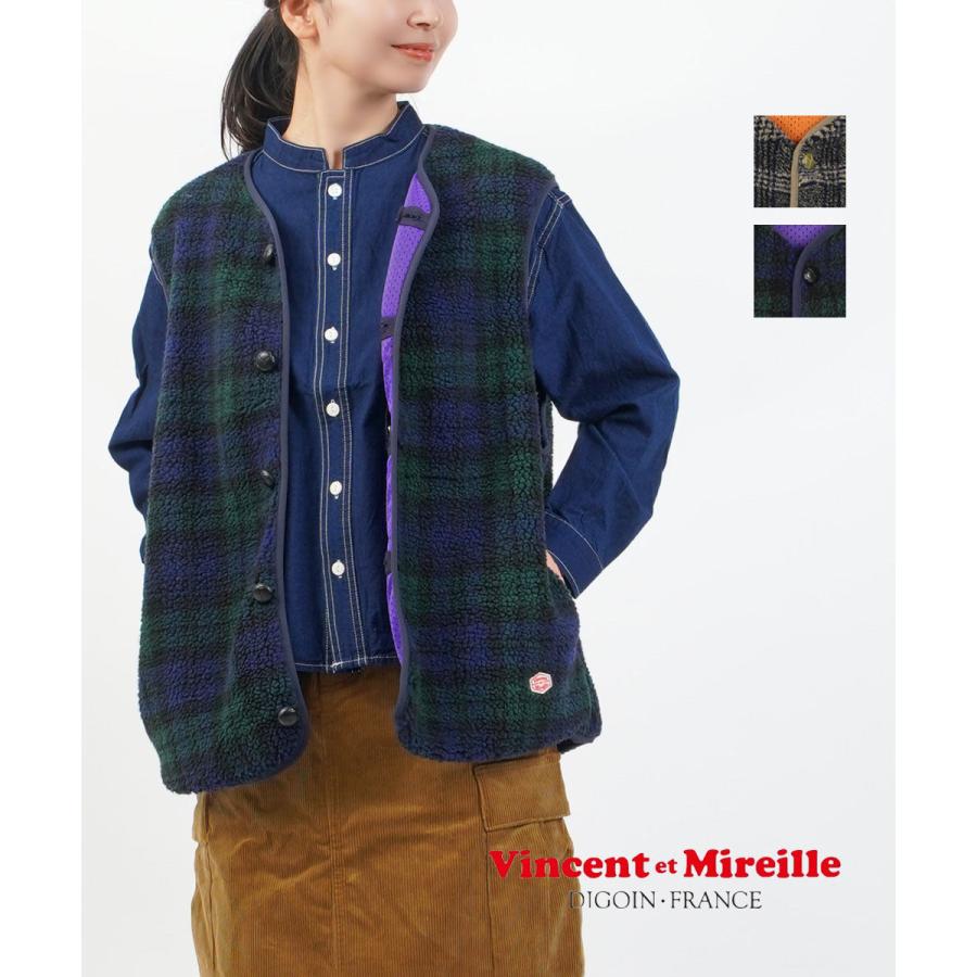 ヴァンソン エ ミレイユ BOA VEST PRINT VINCENT ET MIREILLE