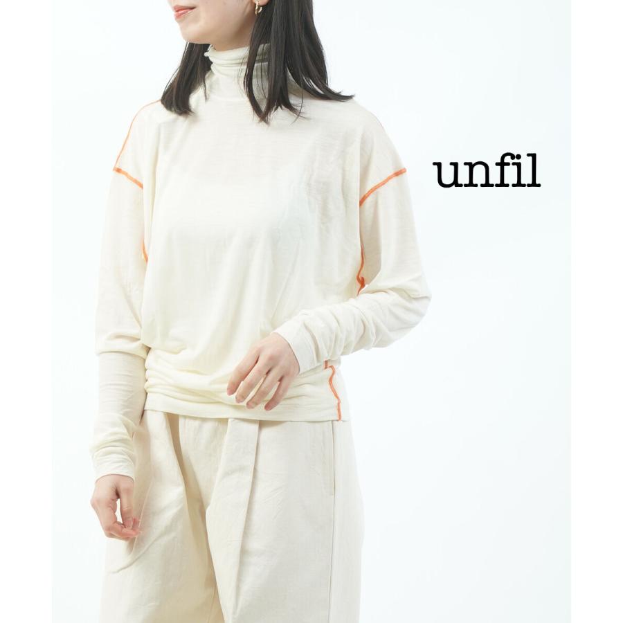 アンフィル スーパーファインメリノ プレーンジャージー タートル ウィズ モヘアステッチ unfil WHFL-UW106 国内正規品 220309 送料無料 アンフィル スーパーファインメリノ プレーンジャージー タートル