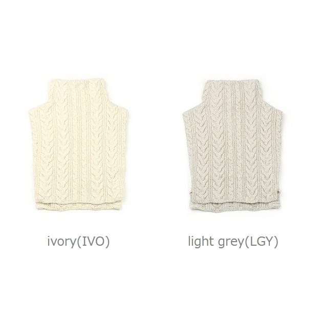 最終価格 unfil アンフィル アイボリー ケーブル編みニット ベスト UNFIL（アンフィル） ニットベスト cotton & lambs wool cable-knit