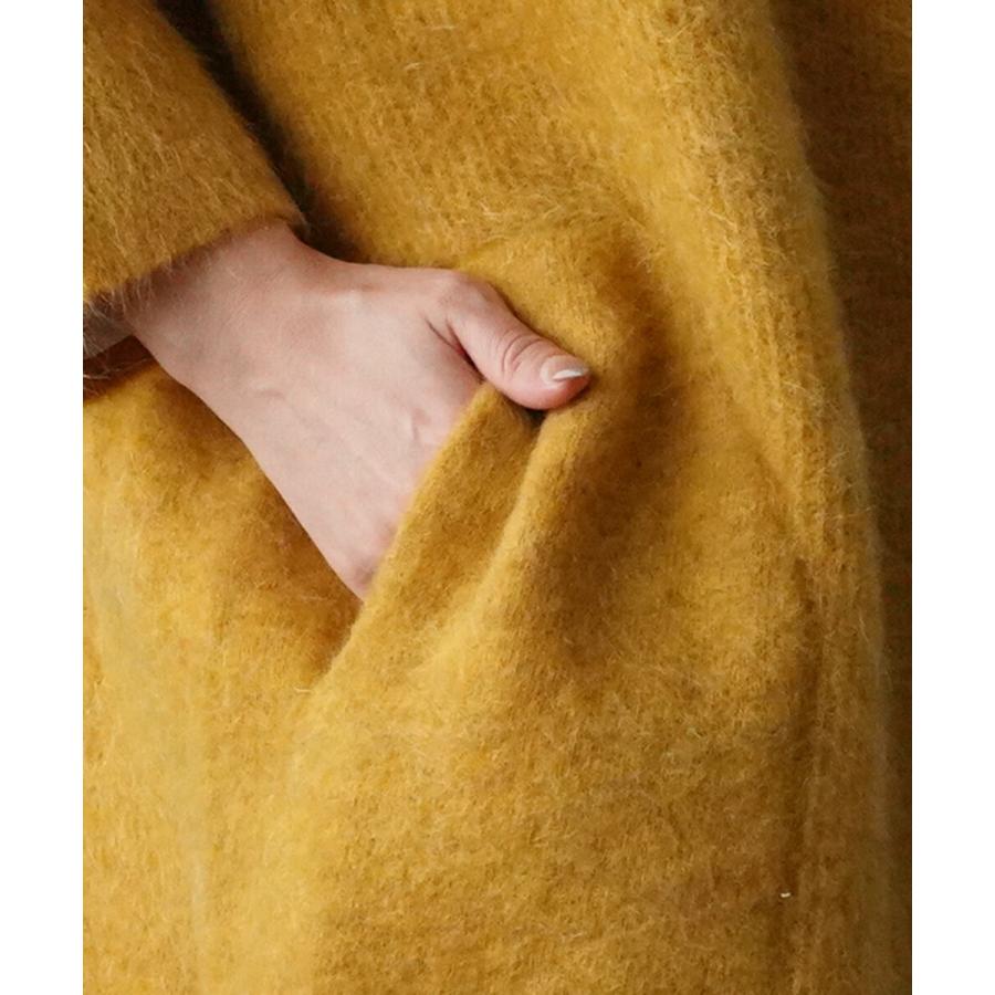 unfil アンフィル モヘヤ　カーディガン　イエロー UNFIL（アンフィル） モヘアカーディガン stretch superkid mohair