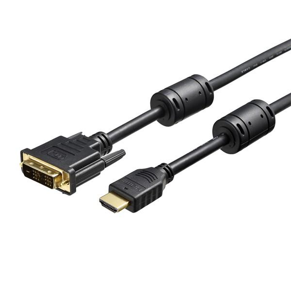 HDMIケーブル バッファローコクヨサプライ iBUFFALO BSHDDV10BK [HDMI:DVI変換ケーブル コア付 1m ブラック]｜etrend-y