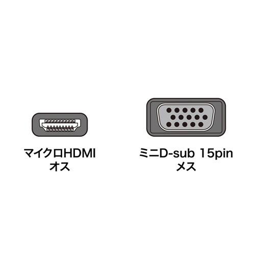 VGA変換アダプタ サンワサプライ AD-HD18VGA [マイクロHDMI-VGAアダプタ(HDMI Dオス-VGAメス・ブラック)]｜etrend-y｜03