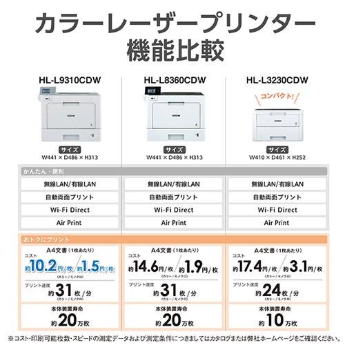 A4カラーレーザープリンター ブラザー JUSTIO HL-L9310CDW [A4カラーレーザープリンター/31PPM/両面印刷/LAN/法人/高速]の画像
