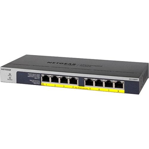 スイッチングハブ NETGEAR GS108PP-100AJS [GS108PP ギガ8ポート PoE+(123W) アンマネージスイッチ]_1