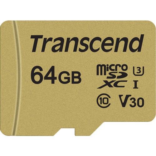 マイクロSDカード トランセンド TS64GUSD500S [64GB microSDXC 500S MLC NAND Class 10、UHS-I U3、V30 対応]｜etrend-y