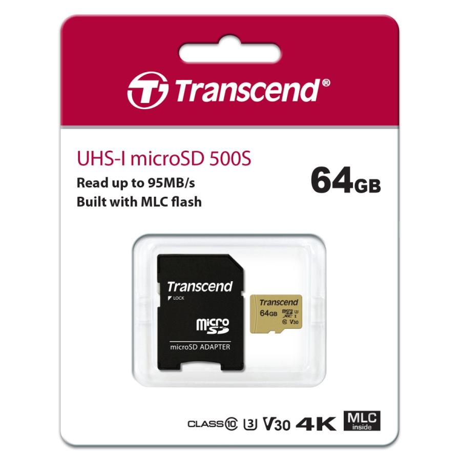 マイクロSDカード トランセンド TS64GUSD500S [64GB microSDXC 500S MLC NAND Class 10、UHS-I U3、V30 対応]｜etrend-y｜02