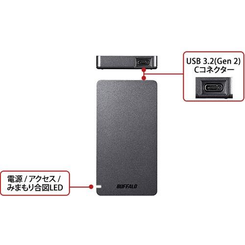 ポータブルSSD バッファロー SSD-PGM1.9U3-W/N [ポータブルSSD USB3.2 