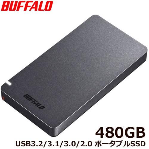 4個セット　BUFFALO（バッファロー）のポータブルSSD 480GB BUFFALO（バッファロー） ポータブルSSD SSD-PGM480U3-B/N [ポータブル