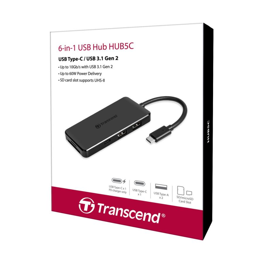 USBハブ トランセンド TS-HUB5C [USB PD 60W充電対応 USB HUB (USB 3.1 Type-C、USB 3.0 Type-A x2、USB PD 充電、SD/microSD)]｜etrend-y｜06