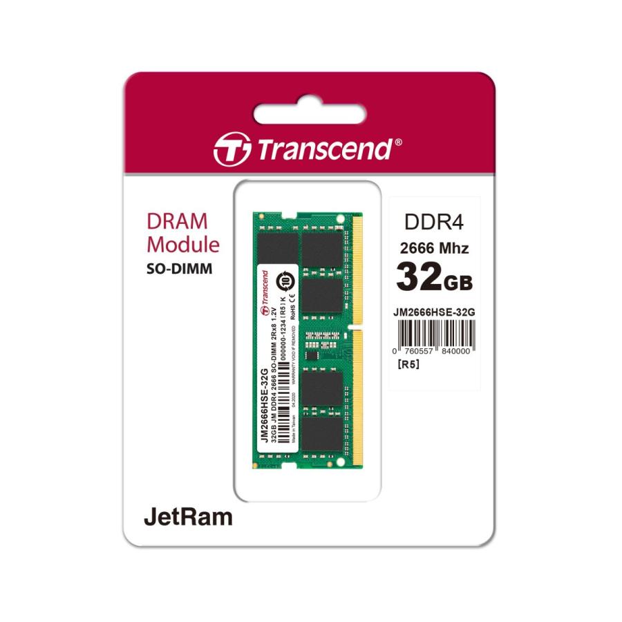 Transcend JM2666HSE-32G　メモリノート用32gb（1枚） Transcend（トランセンド） ノートPC用メモリ JM2666HSE-32G [32GB