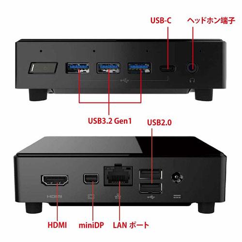 スリムデスクトップPC ECS LIVAZ3-8/128-W11Pro(N6000) [Pentium N6000/メモリ8GB/eMMC 128GB/GbE/Wi-Fi 6/HDMI/miniDP/Win11Pro 64]の画像