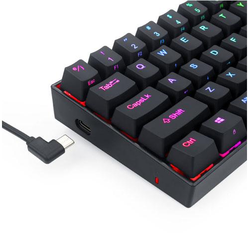 ゲーミングキーボード 日本語コンパクト 銀軸66KEY REDRAGON (レッ
