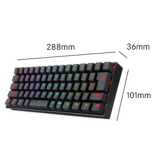 ゲーミングキーボード 日本語コンパクト 銀軸66KEY REDRAGON (レッ