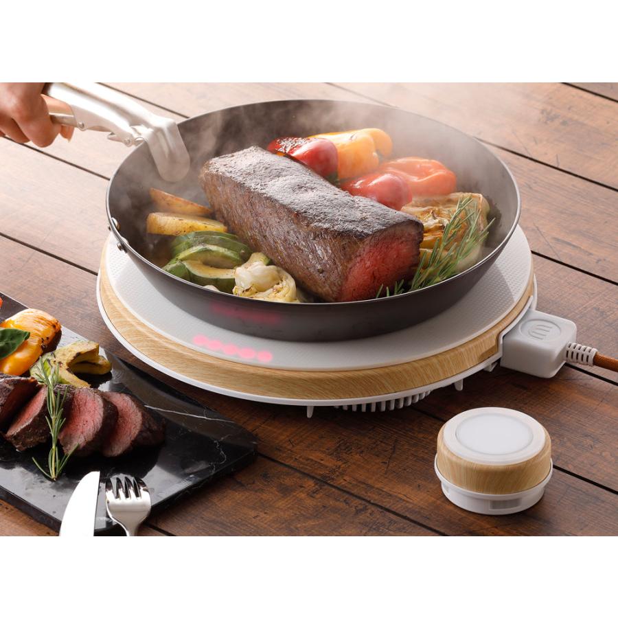 マインツIH調理器 MA-003型ホットトリベットホワイト×ウッド ホット