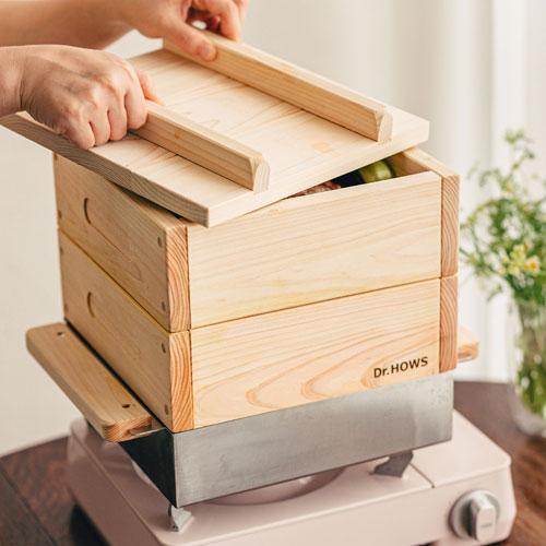 蒸器 せいろ ドクターハウズ Dr.HOWS ヒノキ蒸し器2段フルセット