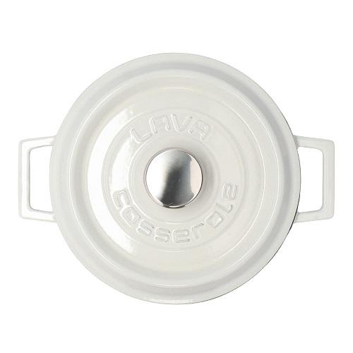 【未使用】LAVAラウンドキャセロール24cmマジョリカホワイト ラウンドキャセロール LAVA LV0101 [ラウンドキャセロール24cm