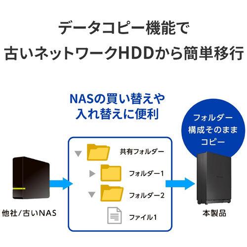 NAS アイ・オー・データ HDL1-LE02/E [2.5GbE対応 1ドライブ ネットワークHDD 2TB]の画像