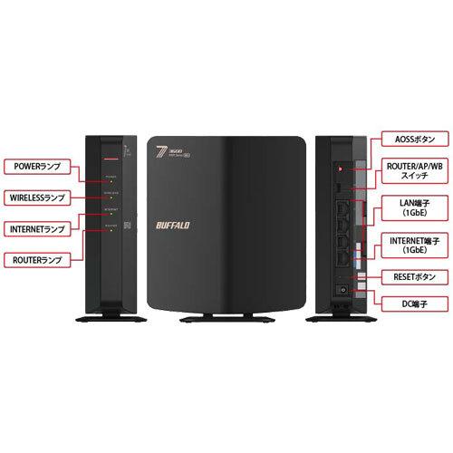 BUFFALO Wi-Fi 7 ルーター WSR3600HP4P-BK BUFFALO（バッファロー） BUFFALO Wi-Fiルーター WSR3600BE4P/DBK [Wi