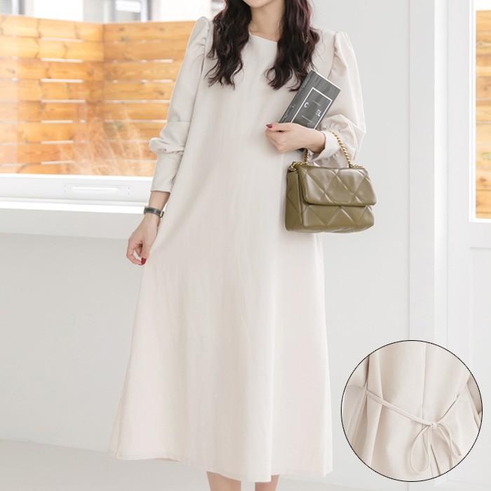 マタニティ ワンピース 春 長袖 オフィス フォーマル ロング マキシ丈 妊婦 妊婦服 大きいサイズ 産前産後 パフスリーブ Aライン リボン Sdm Aimbere Com Br