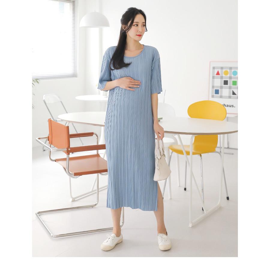 プリーツワンピース マタニティ 半袖 夏 サイドスリット マキシ 高身長 スリム フォーマル 臨月 妊婦服 Sdm101 Sdm101 Ette 通販 Yahoo ショッピング