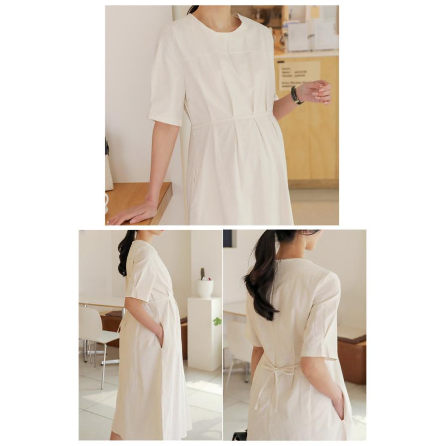 綿100 ポケット付 マタニティ タック入 ワンピース 半袖 オフィス フォーマル ロング フレア 白 妊婦服 Sdm102 Sdm102 Ette 通販 Yahoo ショッピング
