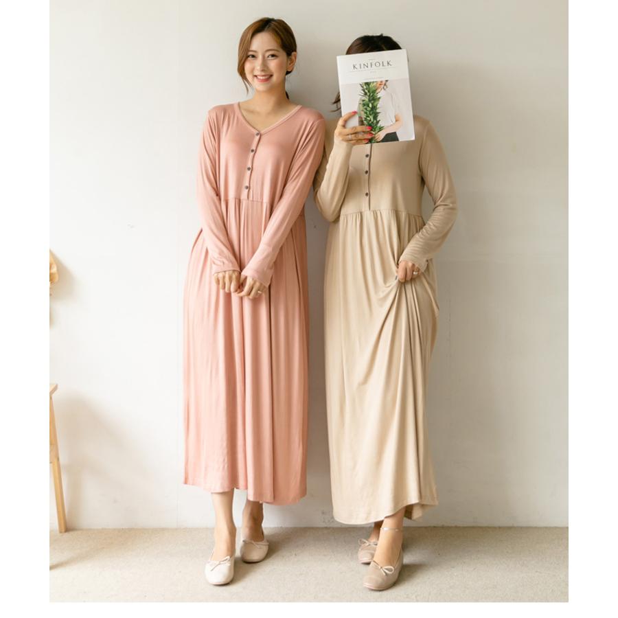 Ette 前開き 授乳服 マタニティ パジャマ ワンピース マキシ 長袖 春 ルームウェア ロング 臨月 産後 授乳 授乳口付き 妊婦服 Sdn Sdn 授乳服 マタニティのkids Para 通販 Yahoo ショッピング