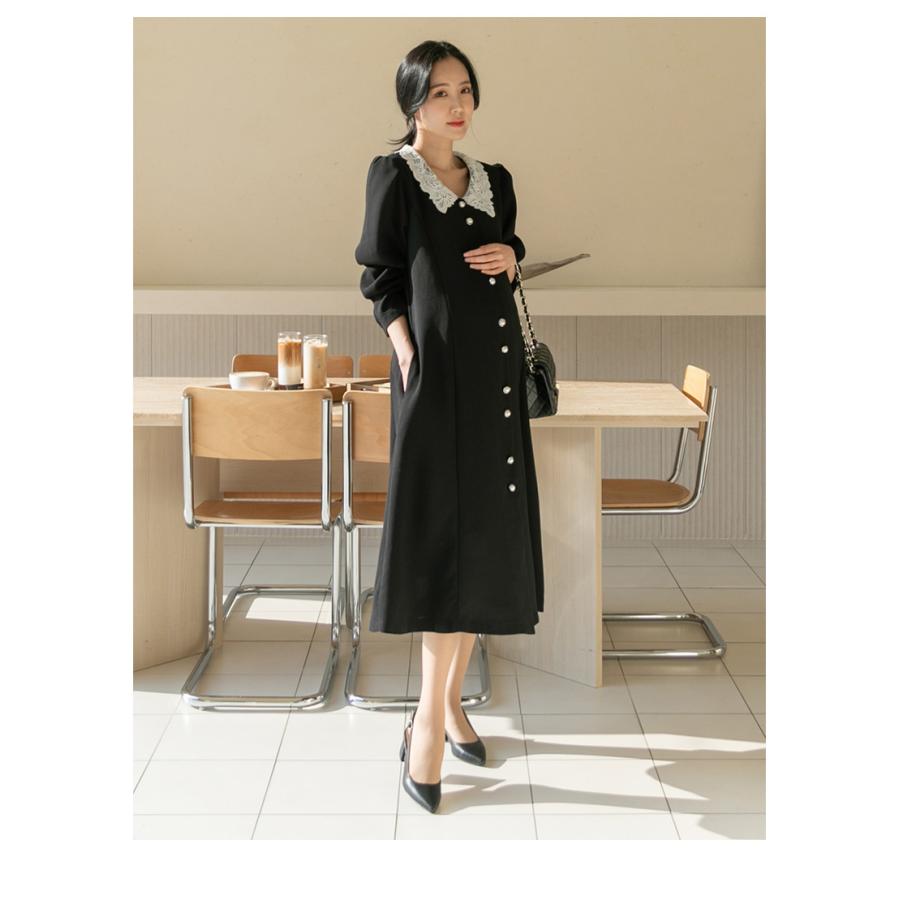 Ette 授乳服 マタニティ ワンピース パール風 ロング 結婚式 前開き 春 秋 お宮参り 仕事 レース 襟 フォーマル 妊婦服 Sdn Sdn 授乳服 マタニティのkids Para 通販 Yahoo ショッピング