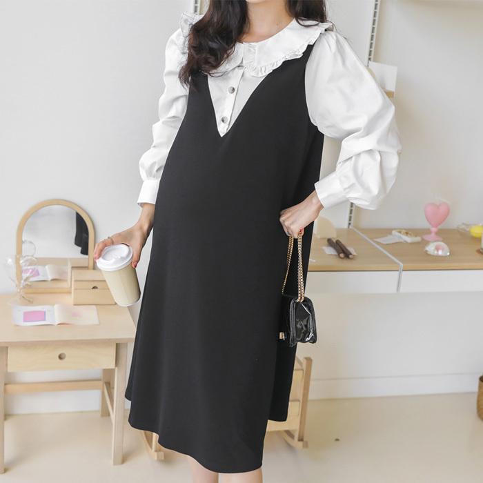 授乳服 マタニティ 服 ワンピース 安い 春 ビッグ襟 フリル オシャレ 授乳 産後 仕事 前開き お宮参り 七五三 妊婦服 Sdn Sdn Ette 通販 Yahoo ショッピング