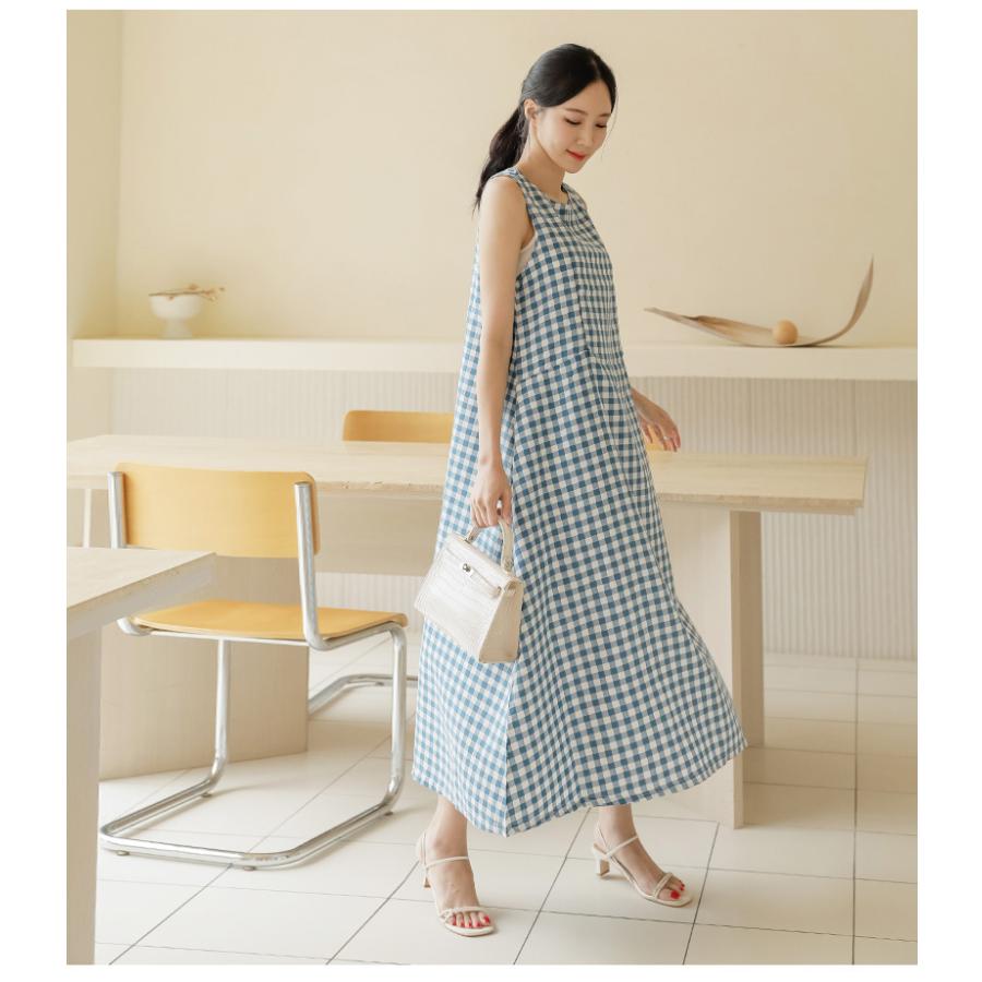 新品 Ette 綿100 授乳服 ワンピース 夏 ノースリーブ チェック マキシ ロング マタニティ 臨月 授乳 妊婦服 Sdn111 7sbbagg5cbd3a2ao P1ai