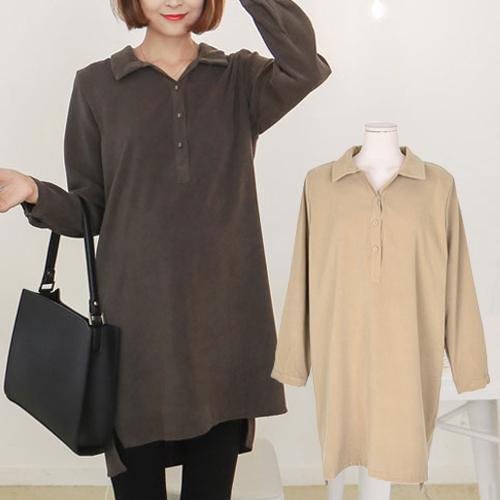 授乳服 ワンピース 安い 秋冬 長袖 ポロ 前開き タック マタニティ ロング 妊婦服 Sdn Supersport Tn