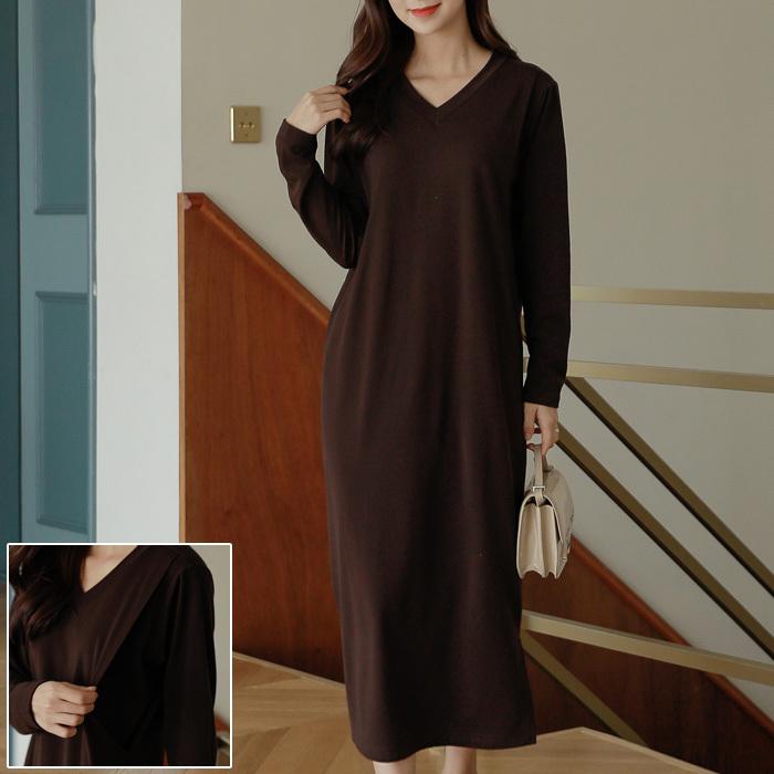 授乳服 ワンピース 春 秋 安い Vネック マキシ丈 おしゃれ 産前産後 大きいサイズ 妊婦服 Sdn Www Fakfakkab Go Id