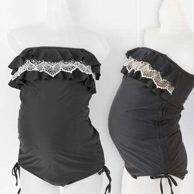 マタニティ 服 水着 ワンピース型 チューブトップ レース フリル 安い オシャレ スイムウェア 妊婦服 メール便可 So632 So632 Ette 通販 Yahoo ショッピング