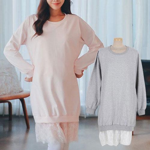 3点で4980円 授乳服 ワンピース 安い 秋 冬 スウェット 綿100 グレー レース おしゃれ 長袖 マタニティ 服 大きいサイズ 妊婦服 Sod5125 Sod5125 Ette 通販 Yahoo ショッピング