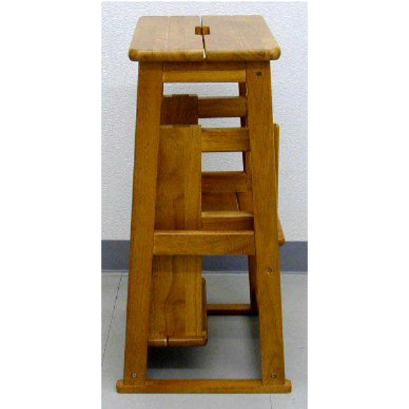 木製の踏み台 3段タイプ 木目 7．4kg[ステップチェア 3ダン