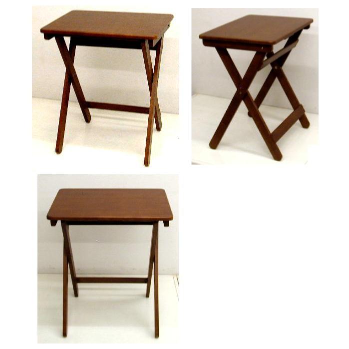 木製 折りたたみテーブル 幅60 奥行45 濃い木目 8．2kg
