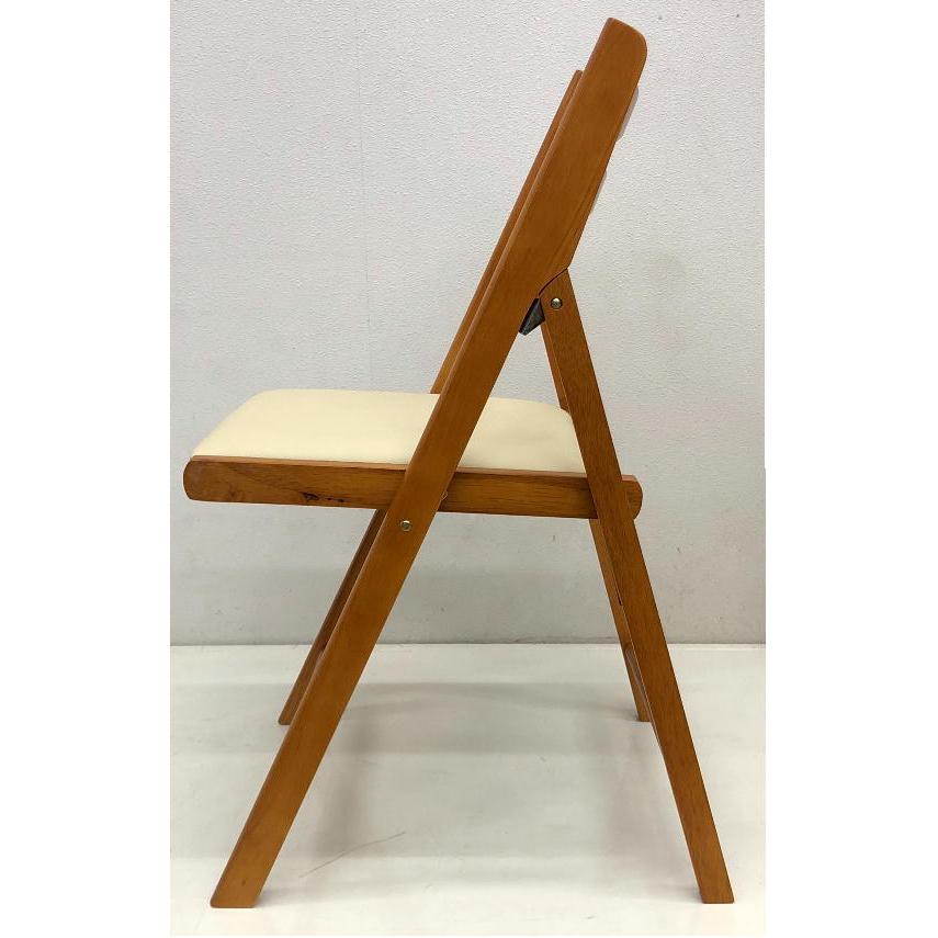 木製　折りたたみ椅子　レザー座　ブラウン　５．０kg　(NO.368 ブラウン)