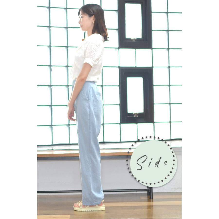 裾スリット センターシームパンツ レディース ウエストゴム 後ろゴム　とろみパンツ スリットパンツ ストレートパンツ スラックス 送料無料 |  | 10