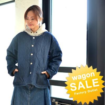 ウェーブキルトジャケット デニム中綿キルティングジャケット ノーカラーキルティングジャケット 送料無料 レディース 9456 アパレルファクトリーアウトレット 通販 Yahoo ショッピング