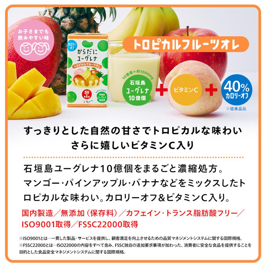 【からだにユーグレナ】トロピカルフルーツオレ Amazon.co.jp: からだにユーグレナ トロピカルフルーツオレ カロリー