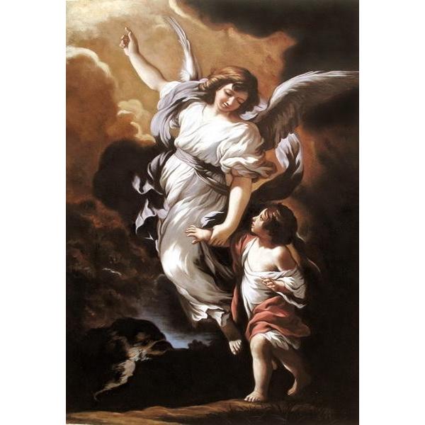 油絵 Pietro Da Cortona_守護天使 MA1152 模写油絵 Cortonaの名作_守護天使