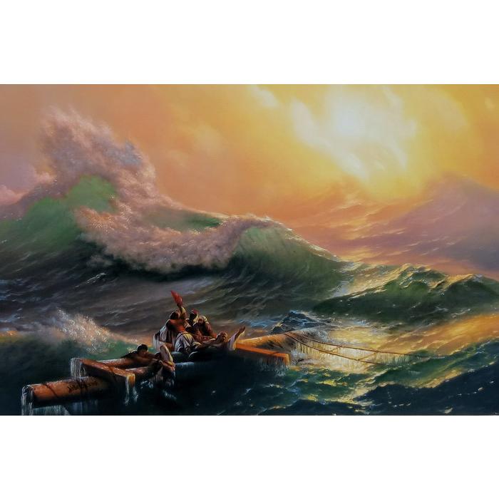 油絵 イワン・アイヴァゾフスキーの名作_第九の波濤 MA136 油絵 イワン・アイヴァゾフスキーの名作_第九の波濤 MA136