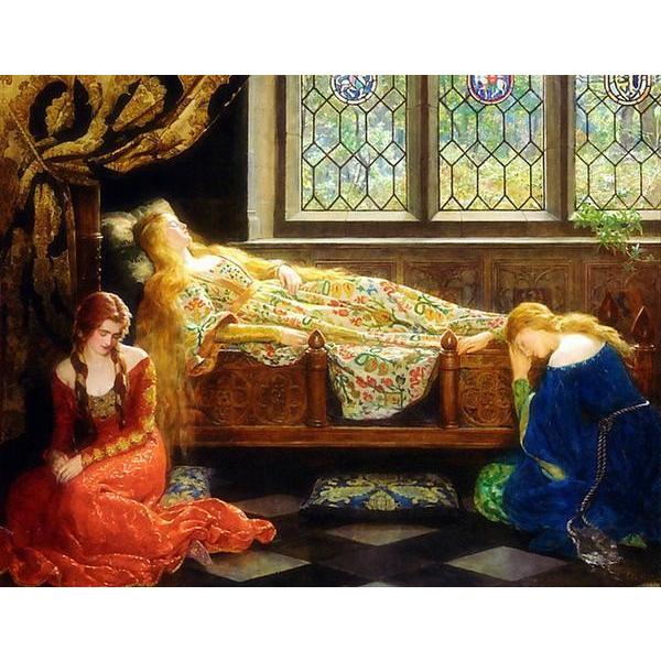 油絵 ジョン・コリアの名作_眠れる森の美女 ma1429