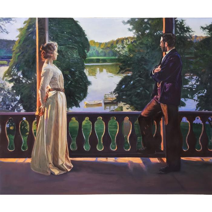 油絵 リッカルド・ベリ_北欧の夏の宵 MA1447 : 絵画制作専門ユーラシア