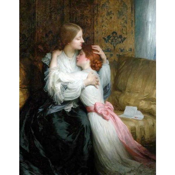 油絵 Frank Dicksee_ 愛しい母 ma1522 油絵 Frank Dicksee_ 愛しい母