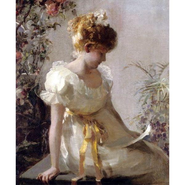 油絵 Jessie E Gorst_ラブレター ma2591