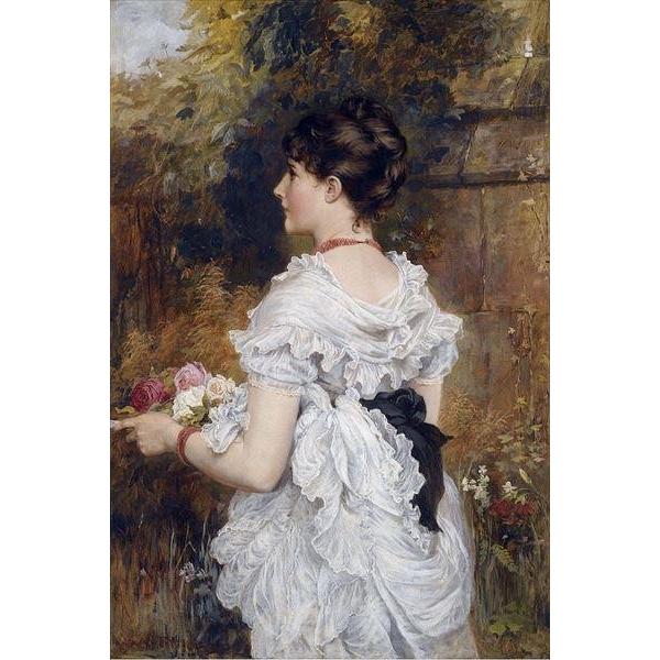 油絵 Laslett John Pott_最後の夏バラ ma2614 油絵 Bouvard_ベニスの大